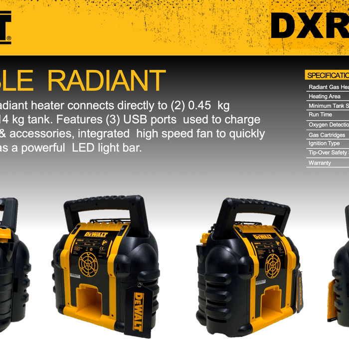 NIEUW DeWALT DXRH012E - Portable radiant heater.