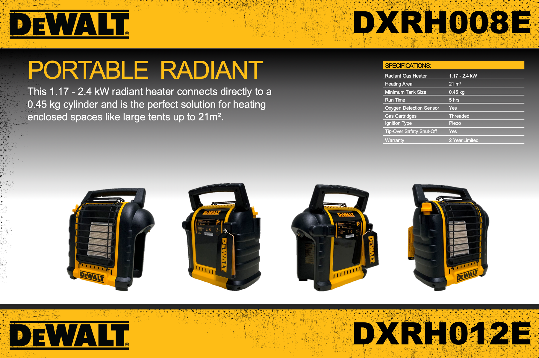 NIEUW DeWALT DXRH008E - Portable radiant heater.
