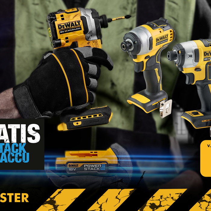 18V XR BRUSHLESS SLAGSCHROEVENDRAAIER VANAF € 75.- excl. BTW